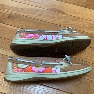 Sperry Top-Sider Angelfish Linen Floral Leather Boat Shoes